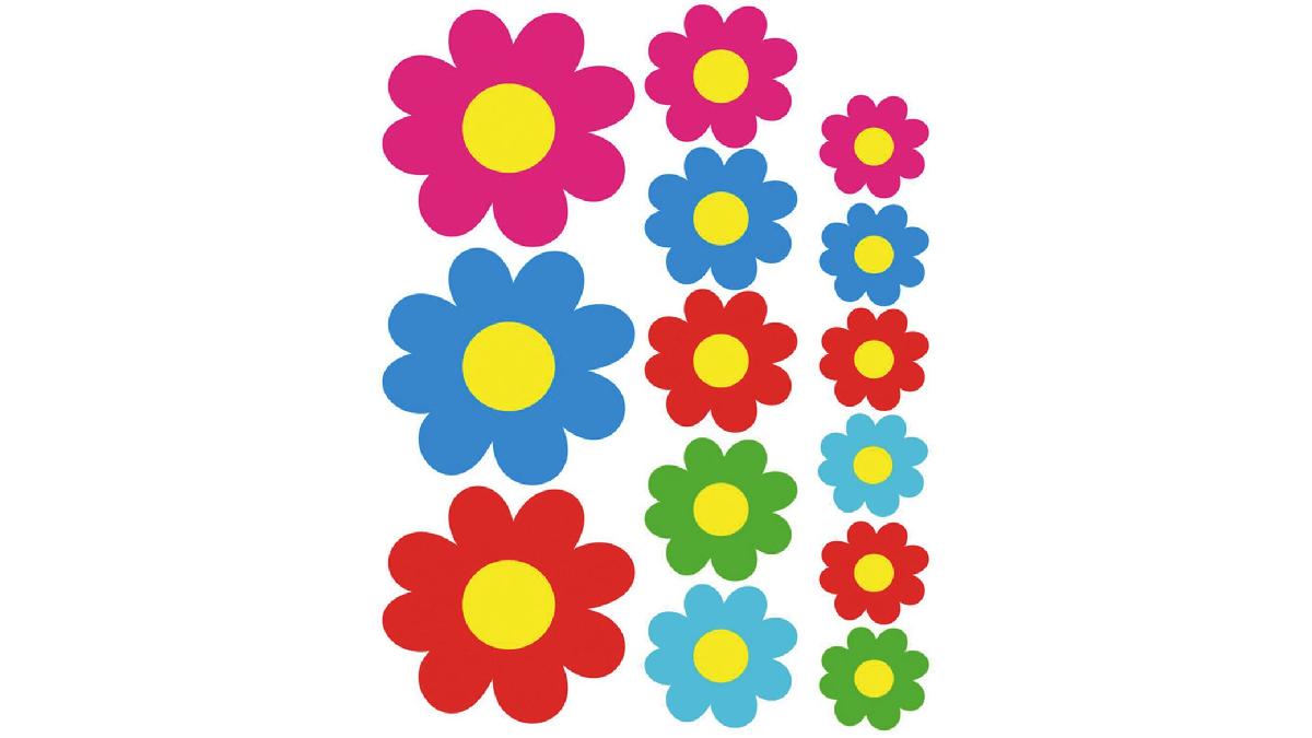 Planche+d%27autocollants+Coloured+Flowers+-+24%2C5x32x5cm